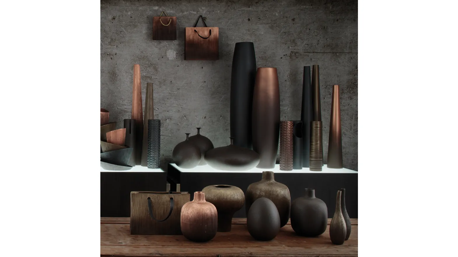 Adriani e Rossi Metallic Vases Selection