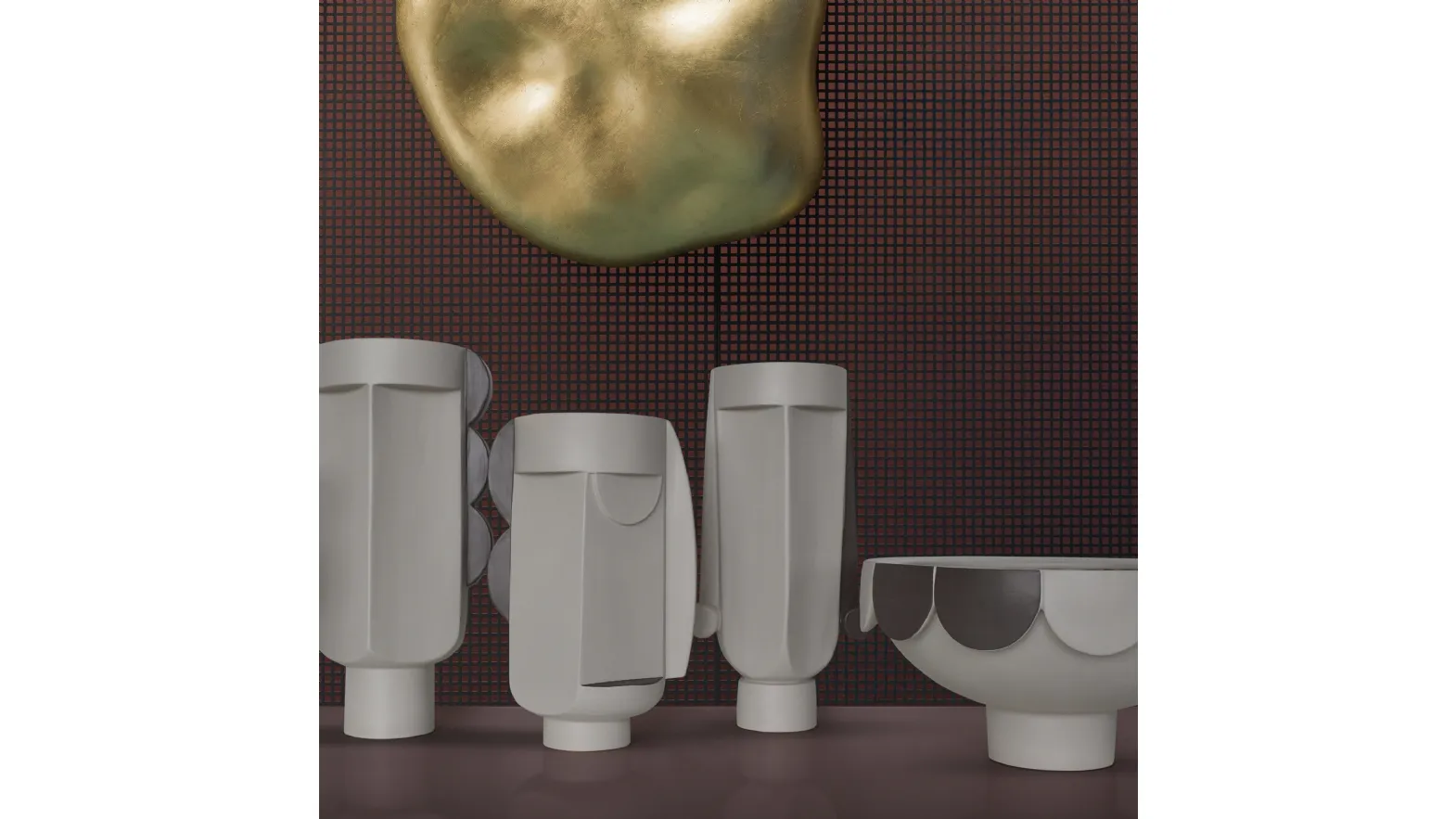 Ceramic pots Checkmate Collection by Adriani and Rossi.