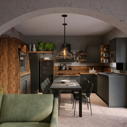 Modern Corner Industrial Kitchen 26 by Life Cucine