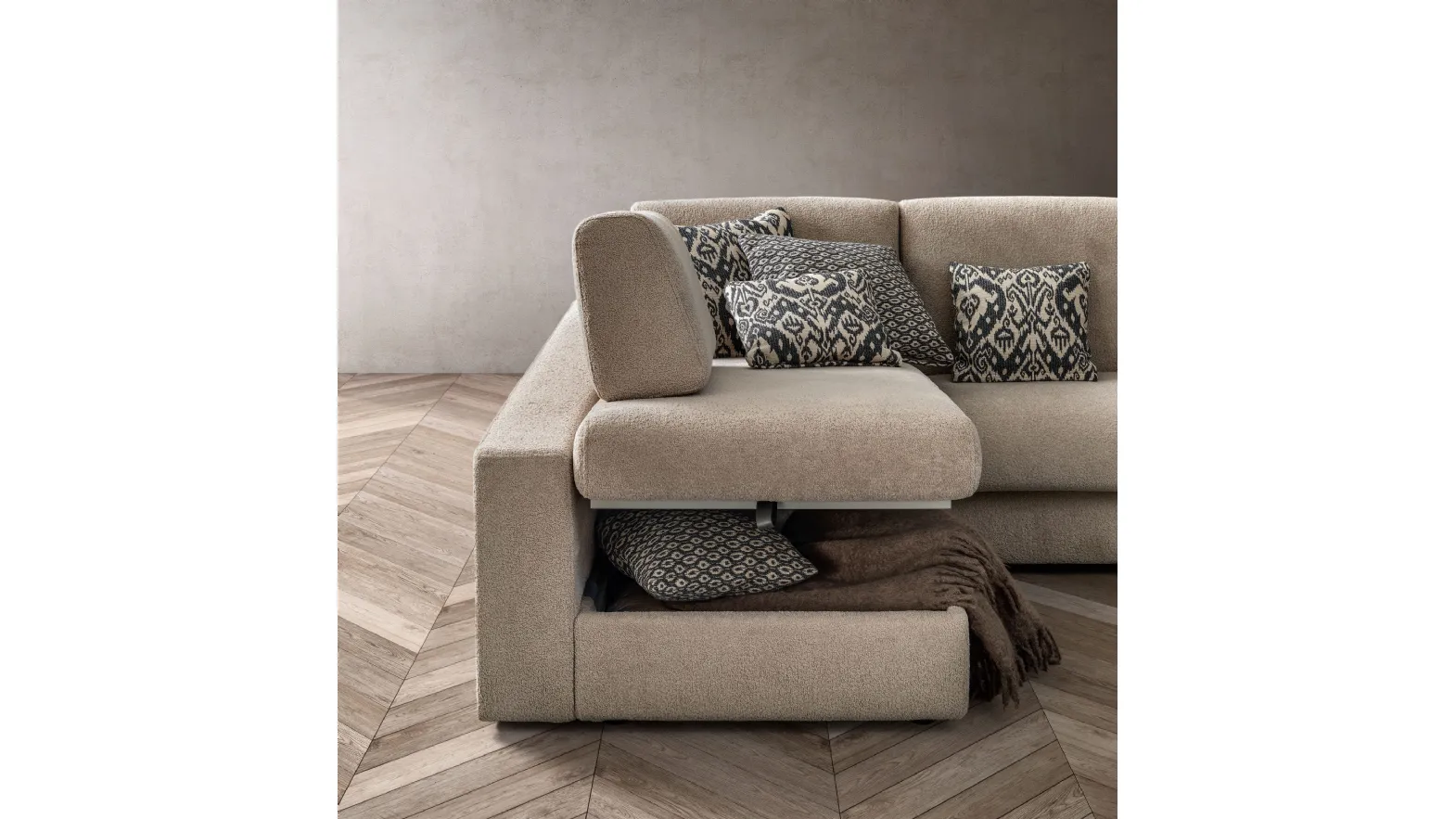 Sofa bed with storage peninsula Cliff by Samoa.