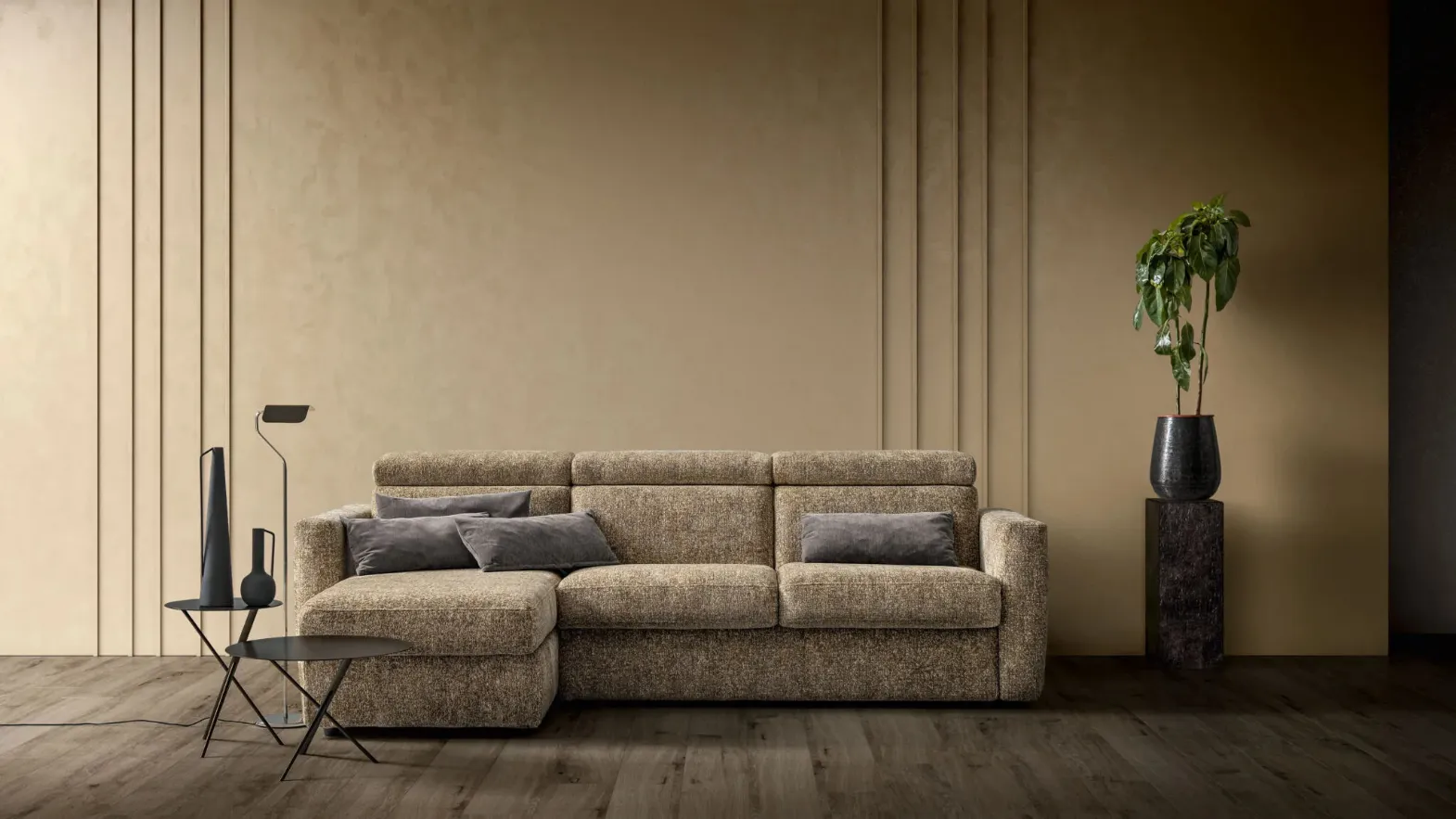 Sofa Bed with Peninsula Ground by Samoa