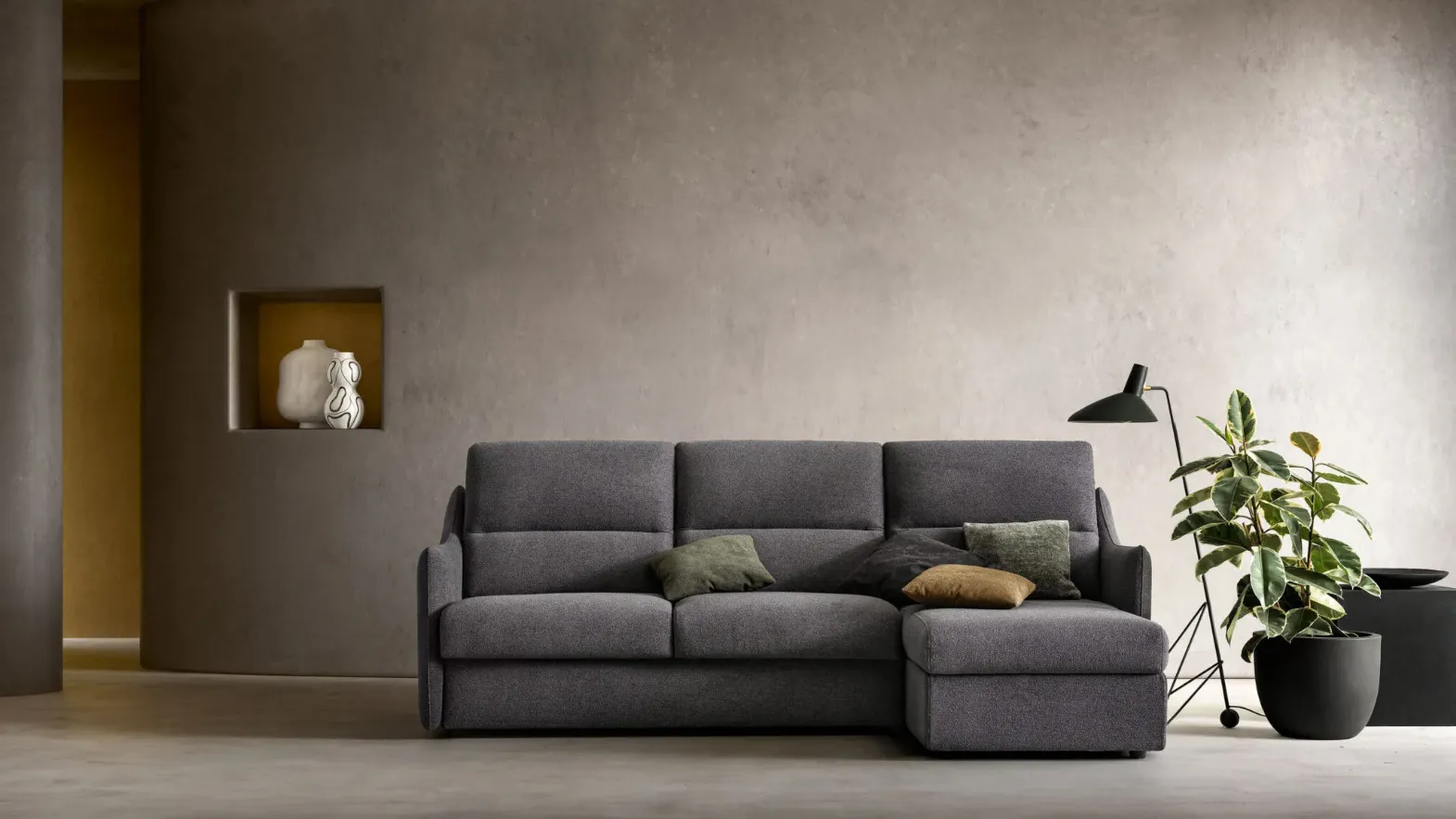 Logan sofa bed with peninsula by Samoa.