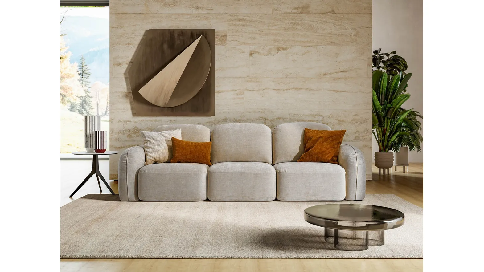 Linear sofa with extendable seats Susa by Le Comfort