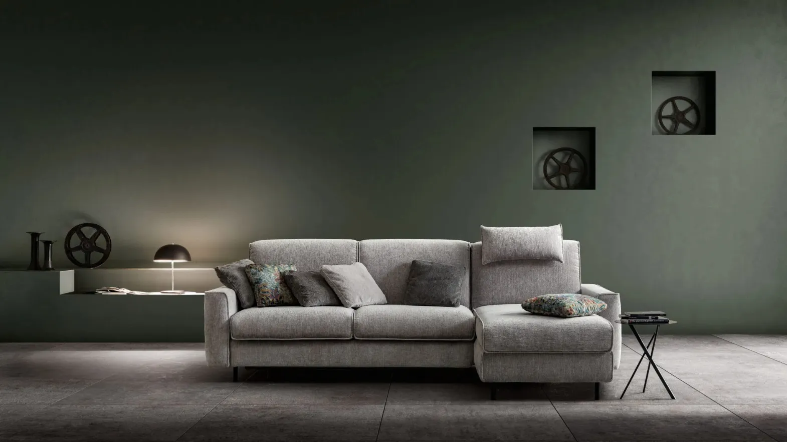Sofa bed with peninsula Titan by Samoa.
