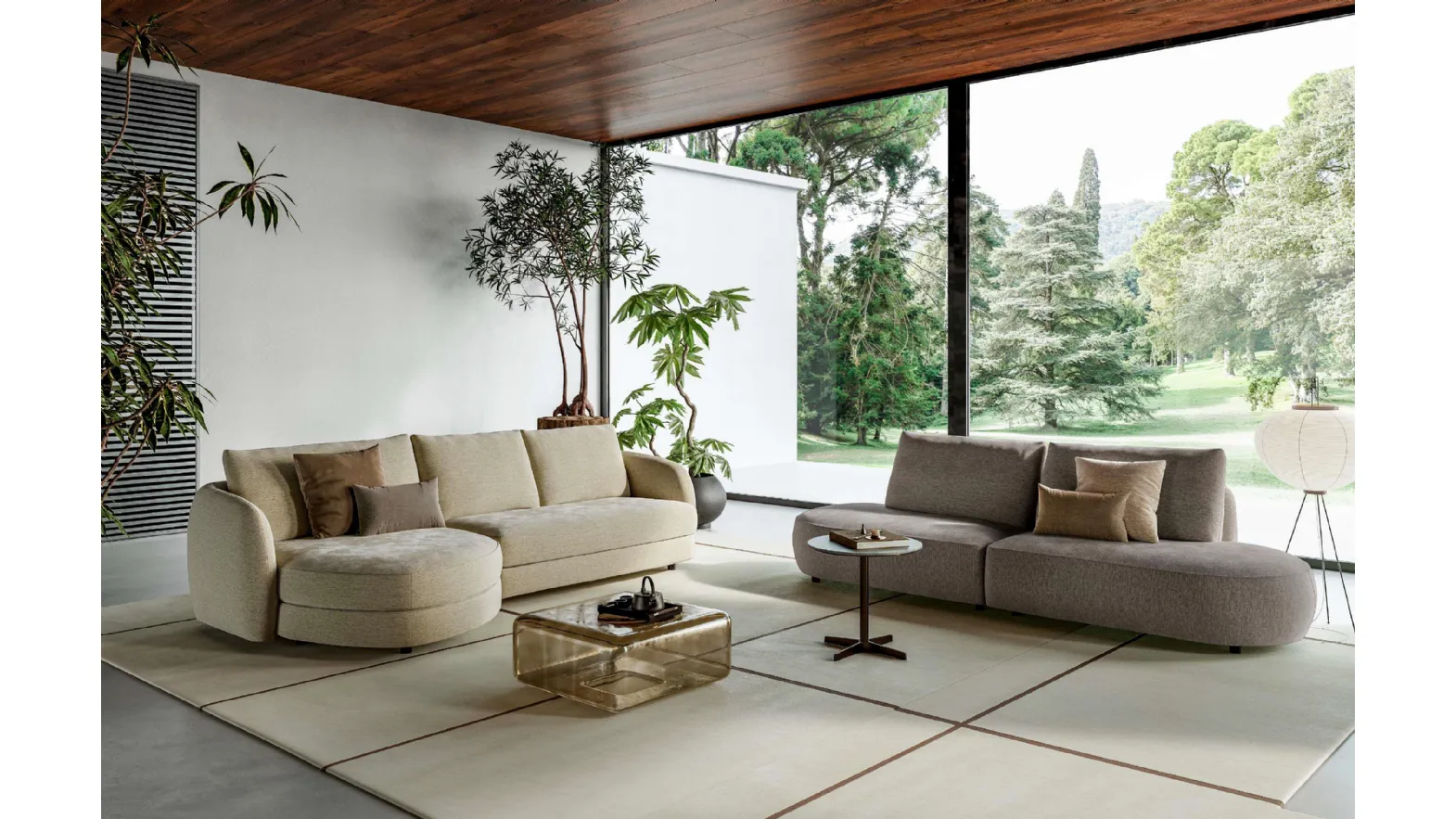 Togo living room set with peninsula and linear by Le Comfort.