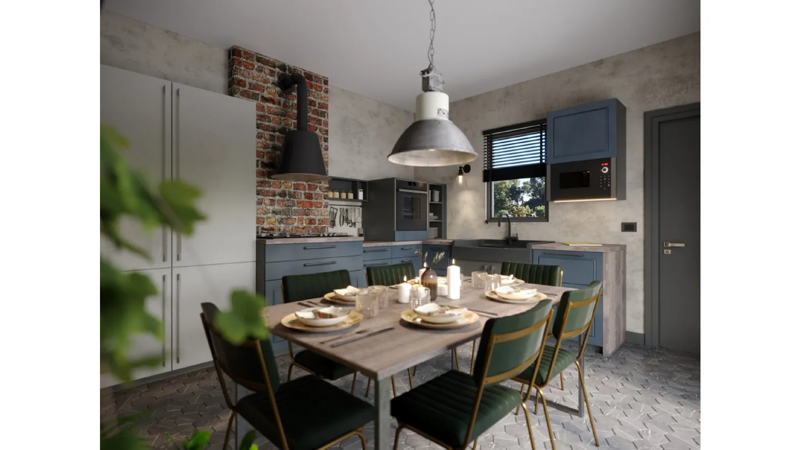 Modern corner kitchen Fiordo Industrial by Life Cucine