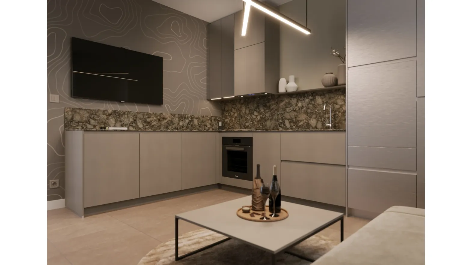Modern Corner Kitchen by Life Cucine