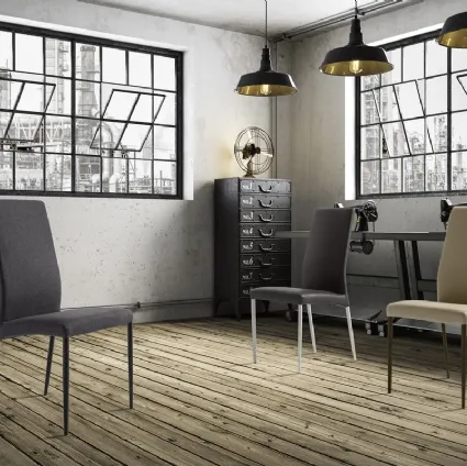 Bond Atelier chair in faux leather or fabric with a painted metal structure by Zamagna