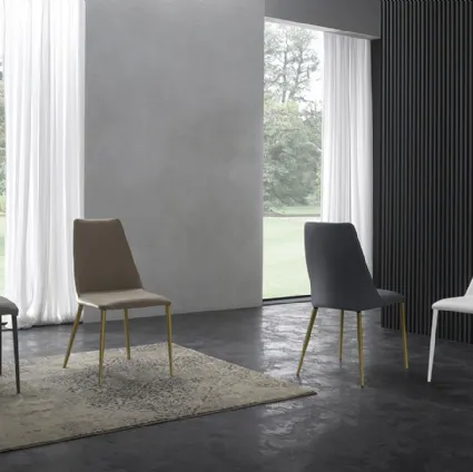Stackable Branch Atelier chair upholstered in Zamagna fabric or eco-leather
