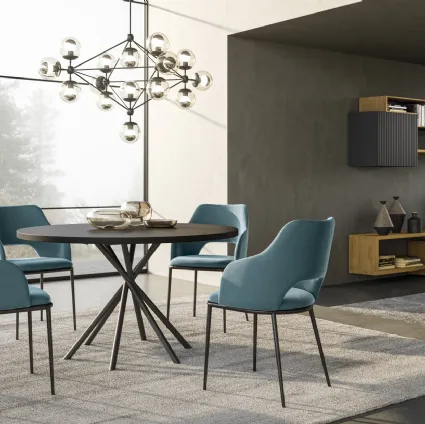 Diva Chair with upholstered fabric and metal legs by FGF Mobili
