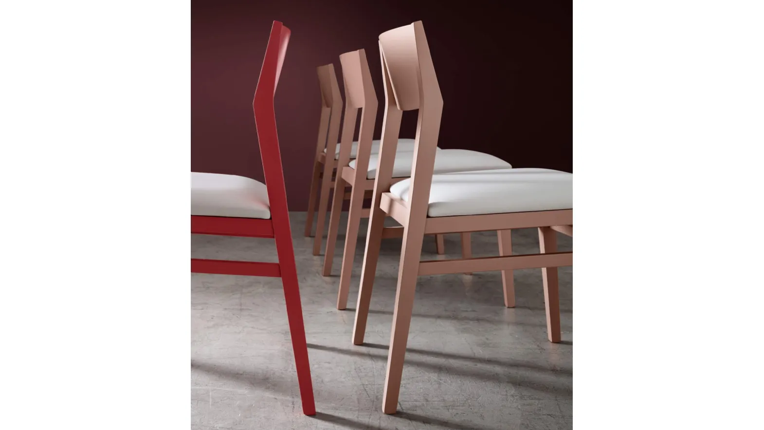 Ester chair in lacquered wood by Maronese.