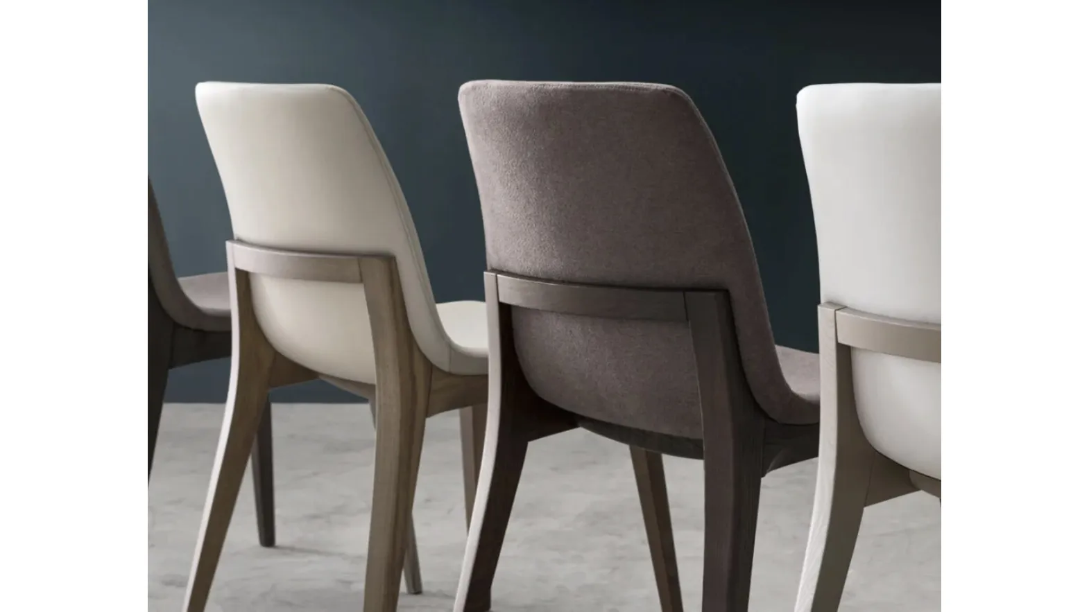 Opera chair in fabric or eco-leather and ash wood by Maronese.