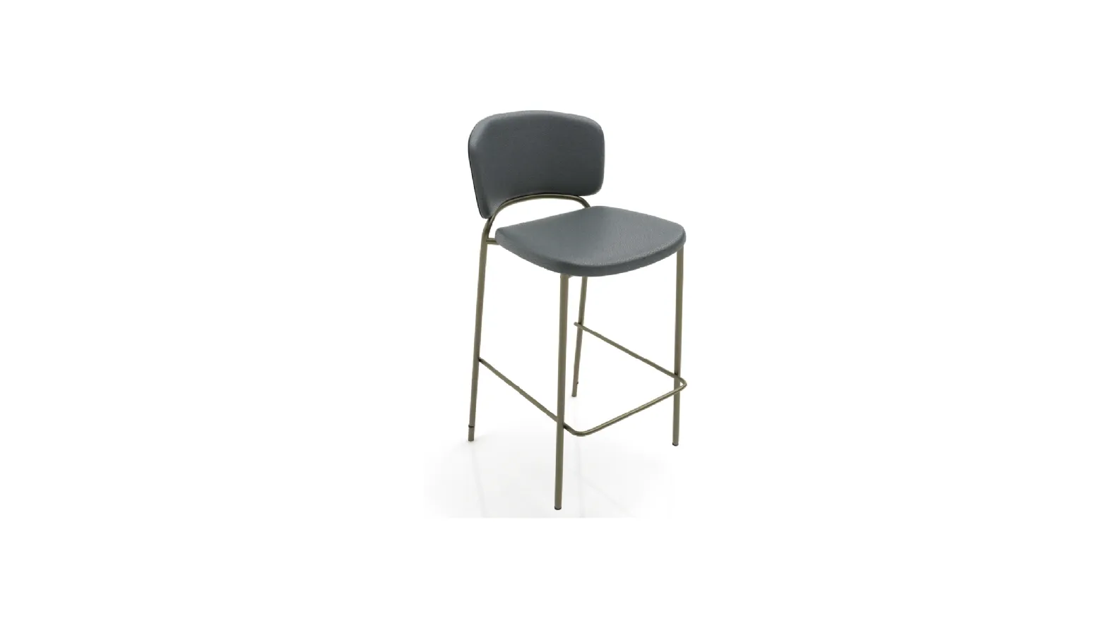 Sunrise/C Leather Stool by Zamagna