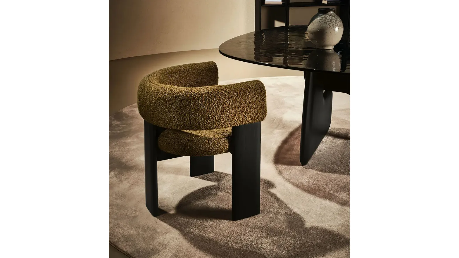 Trine Armchair in upholstered fabric by Nature Design
