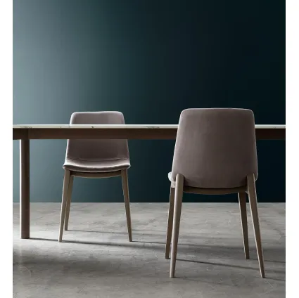 Vanity chair in fabric and ash wood by Maronese.