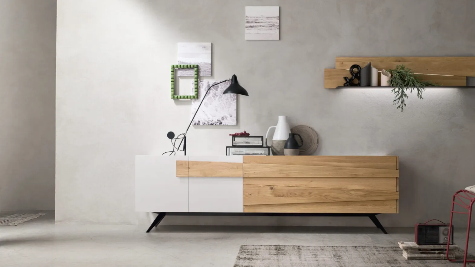 Sideboard Scuderia 01 in wood and lacquered by Maron