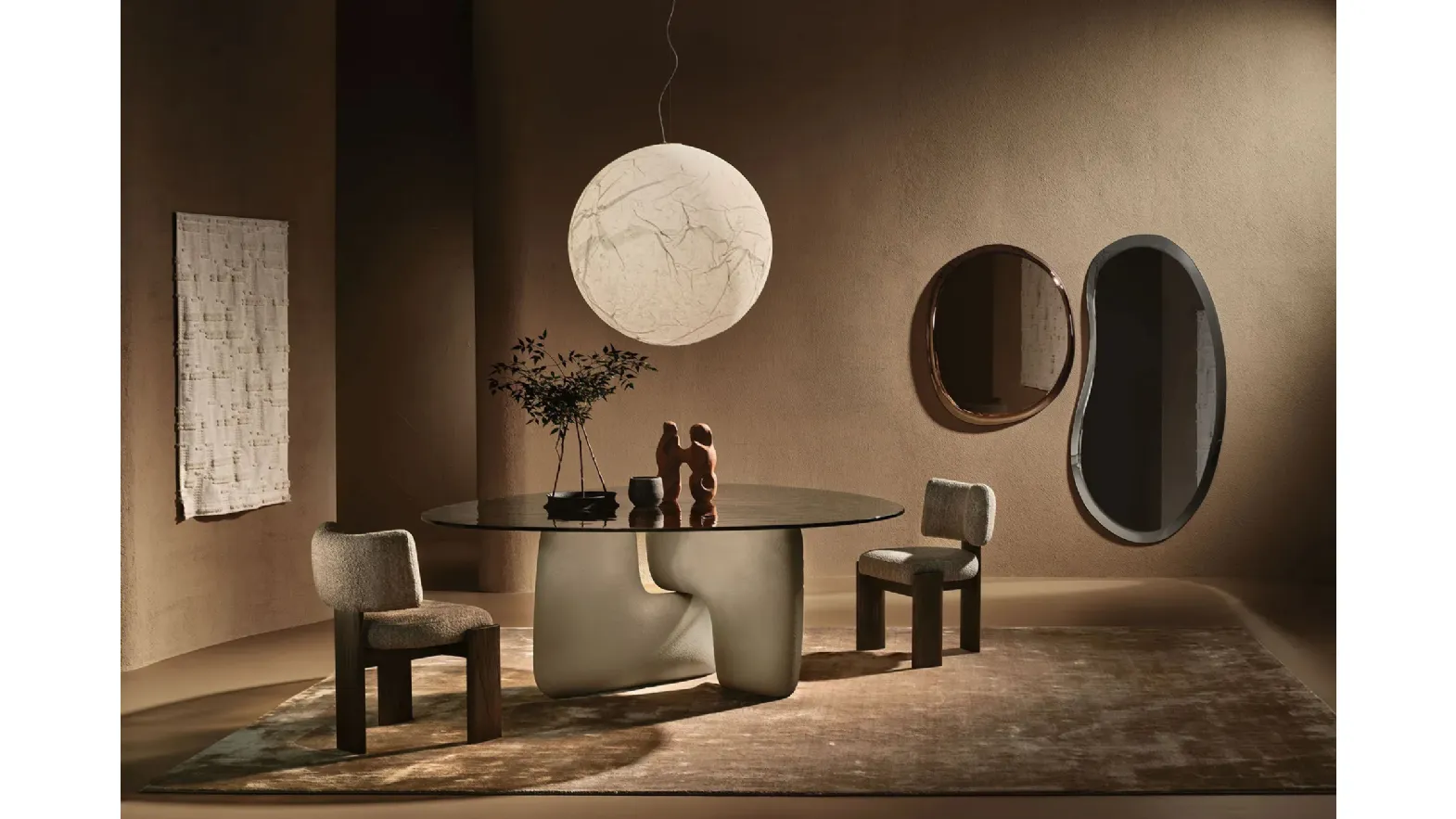 Clay glass table with ceramic base by Nature Design