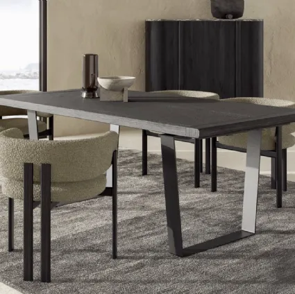 Cocoon Extendable Table in Ancient Wood Black by Nature Design