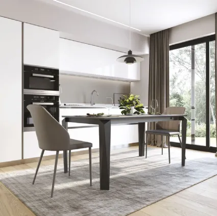 Diamond extendable table in anthracite cement laminate by Zamagna