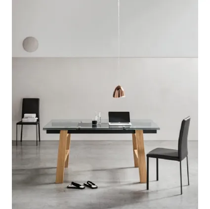 Extendable Felix table in Maronese glass