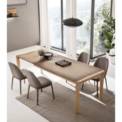 Extendable Prisma table in Maronese wood