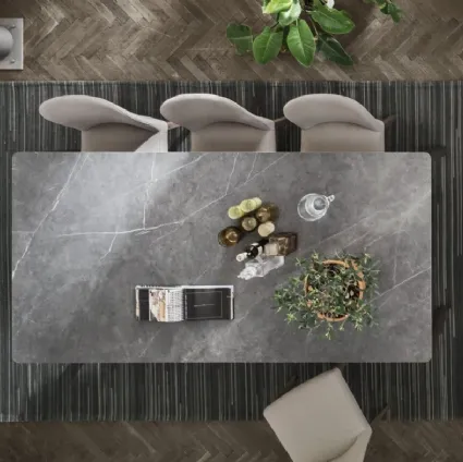 Radius stoneware table by Maronese