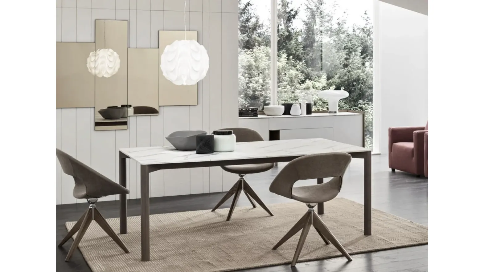 Radius stoneware table by Maronese