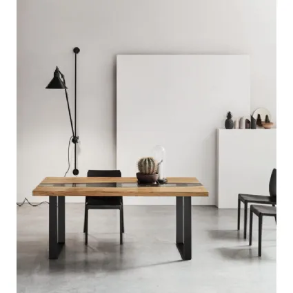 Solid oak Spring table with Maronese resin insert.