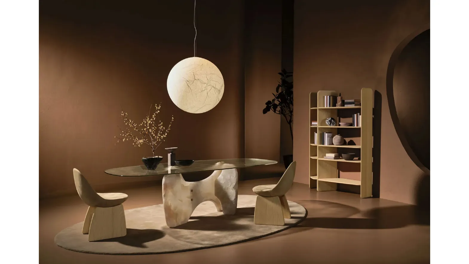 Tribe Onyx glass table with onyx base by Nature Design