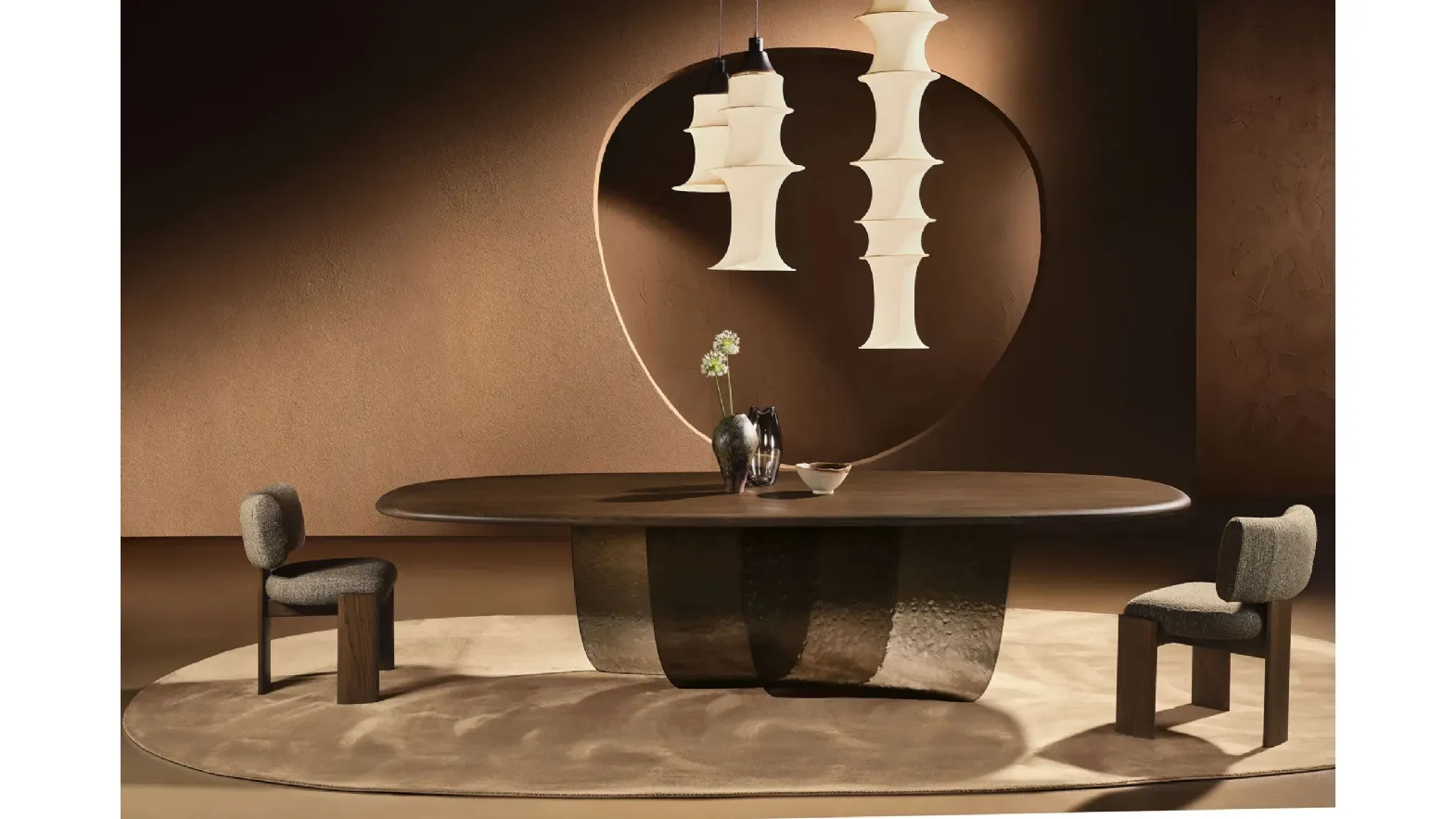 Velombra Table in Wood with Glass Base by Nature Design