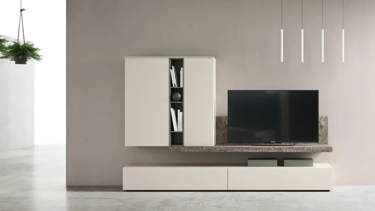 Floor-standing TV stand by Maronese, model SM2374.