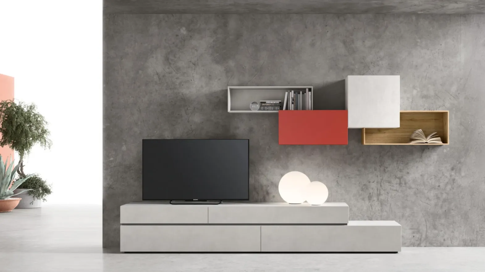 Mobile TV stand on the ground sm2378 by Maronese