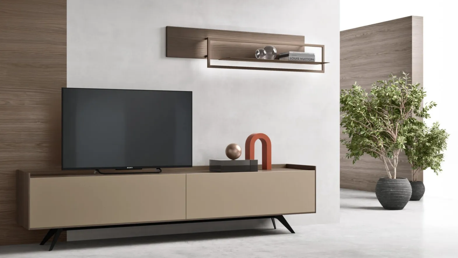 Mobile TV stand with legs sm2357 by Maronese