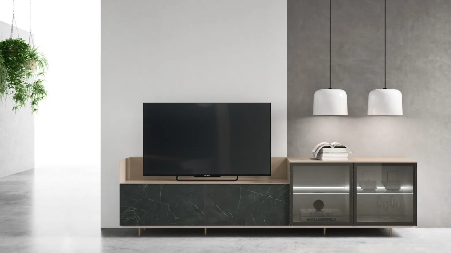 Mobile TV stand with legs SM2364 by Maronese