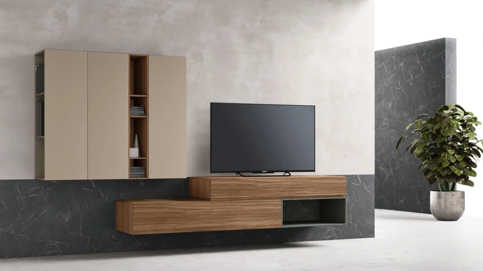 Wall-mounted TV stand sm2352 by Maronese.