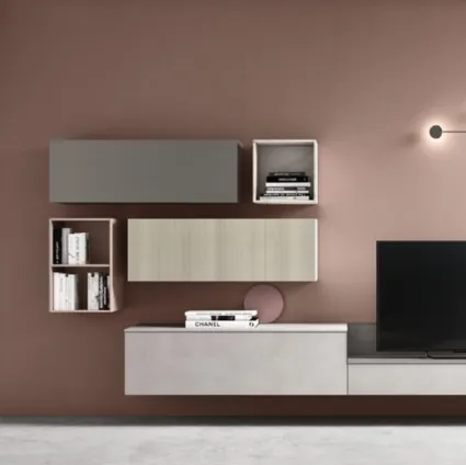 Wall-mounted suspended TV stand sm2371 by Maronese.