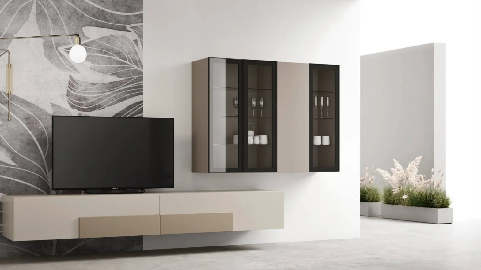 Wall-mounted tv cabinet sm2376 by Maronese.