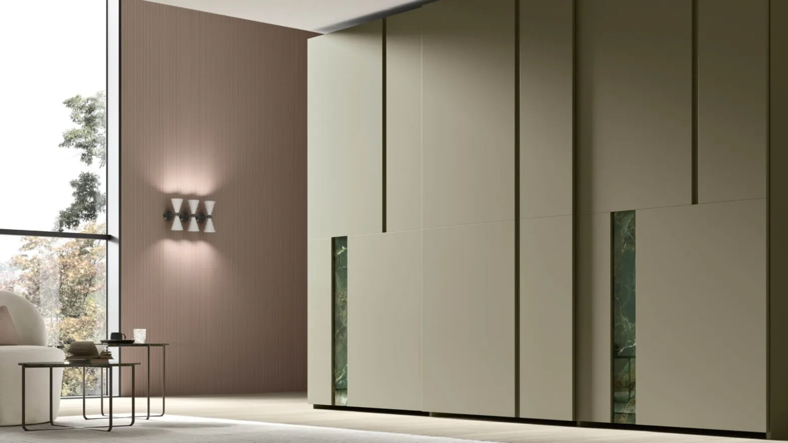 Vario sliding wardrobe lacquered by Maronese