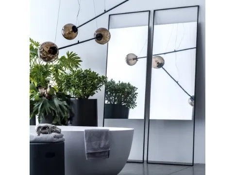 Smoked mirror in metal wire Brame by Adriani and Rossi