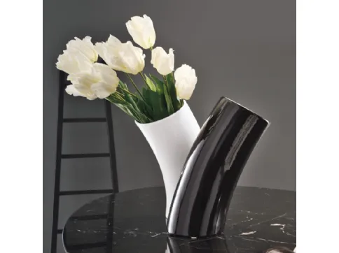 Glossy glazed ceramic vase Abbraccio by Adriani and Rossi