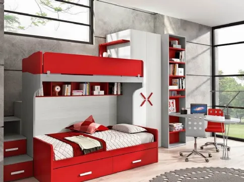 Loft bedroom for boys 928 by Ferrimobili