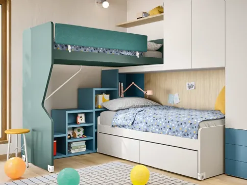 Bridge unit composition with Kids space 19 bunk bed by Nidi