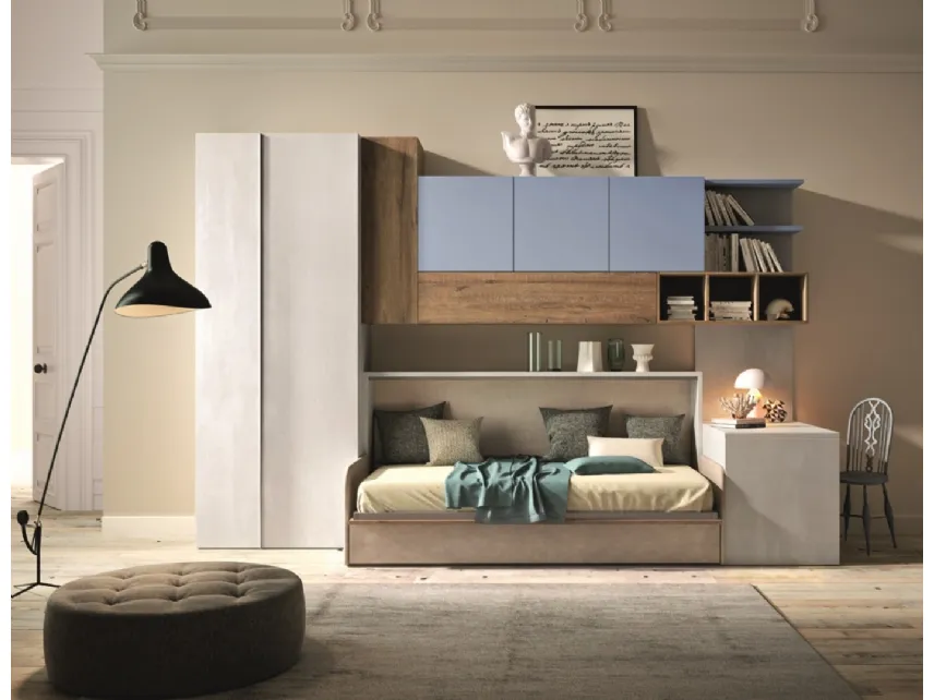 Casanova 4021 foldaway single bed in melamine and lacquered by 2B Italia