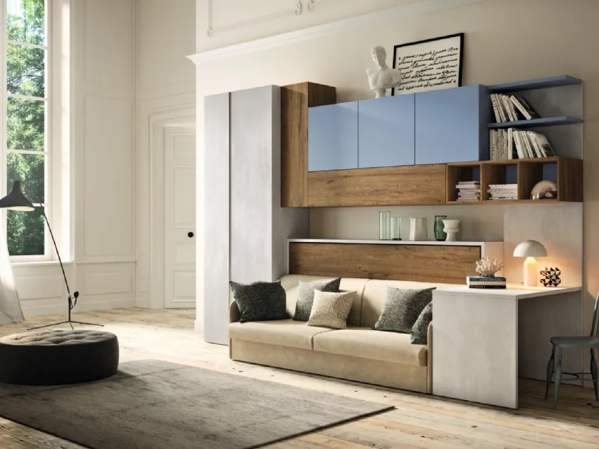 Foldaway bed closed with sofa bed in Casanova 4021 fabric by 2B Italia