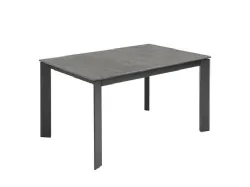 David extendable table in gray marble ceramic with metal base by Stones