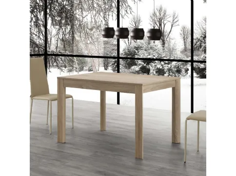 Norton extendable table in oak melamine with MDF legs wrapped in the same color as La Seggiola