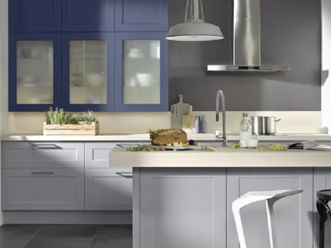 Kitchen Design Frame Lack Papyrus Gray and Blueberry by Nolte