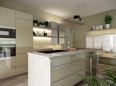 Modern kitchen with sand Light island by Life Cucine.