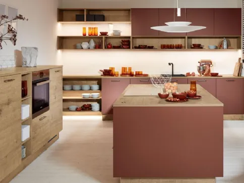 Modern Kitchen Manhattan Uni Rosso Henné and Leccio by Nolte