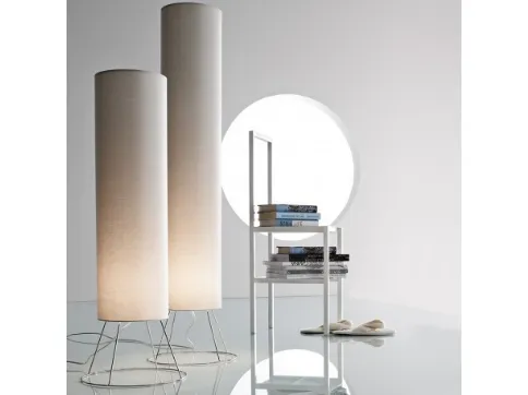 Cylindrical floor lamp in Cilindro fabric by Adriani and Rossi